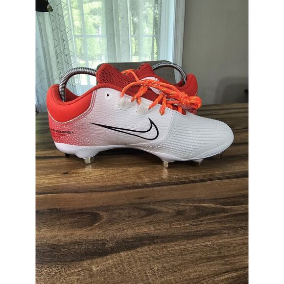 NEW Nike Womens‎ Hyperdiamond 4 Pro Softball Cleat White/Red CZ5920-600 Size 8 - Picture 12 of 16